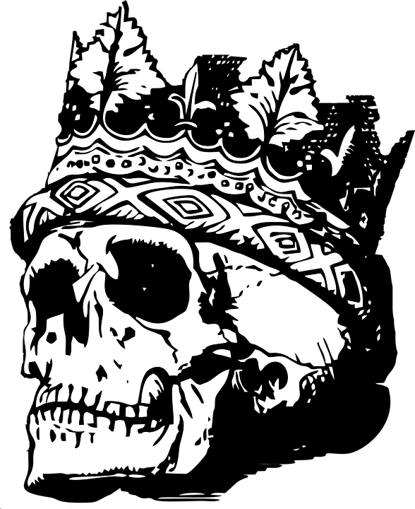 A skull with a crown